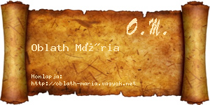 Oblath Mária névjegykártya