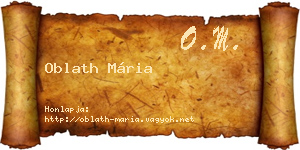 Oblath Mária névjegykártya