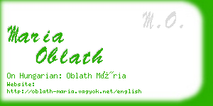 maria oblath business card